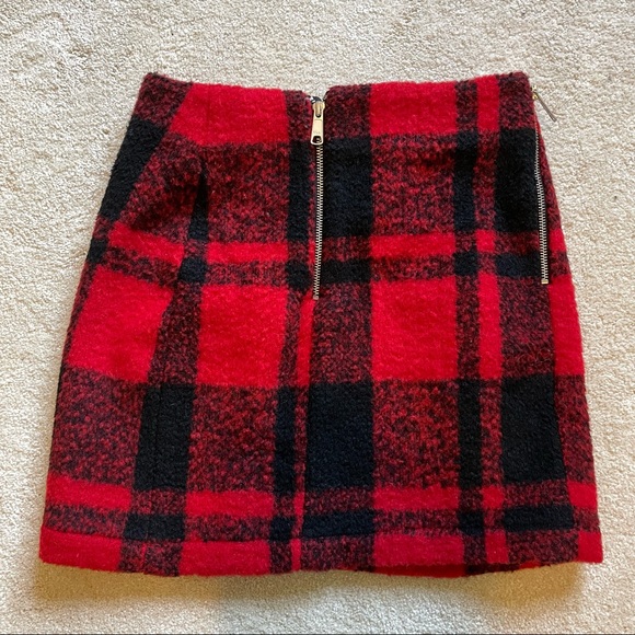 ASOS Red and Black Buffalo Check Plaid Skirt | Size US 4 | NWT - Picture 5 of 7